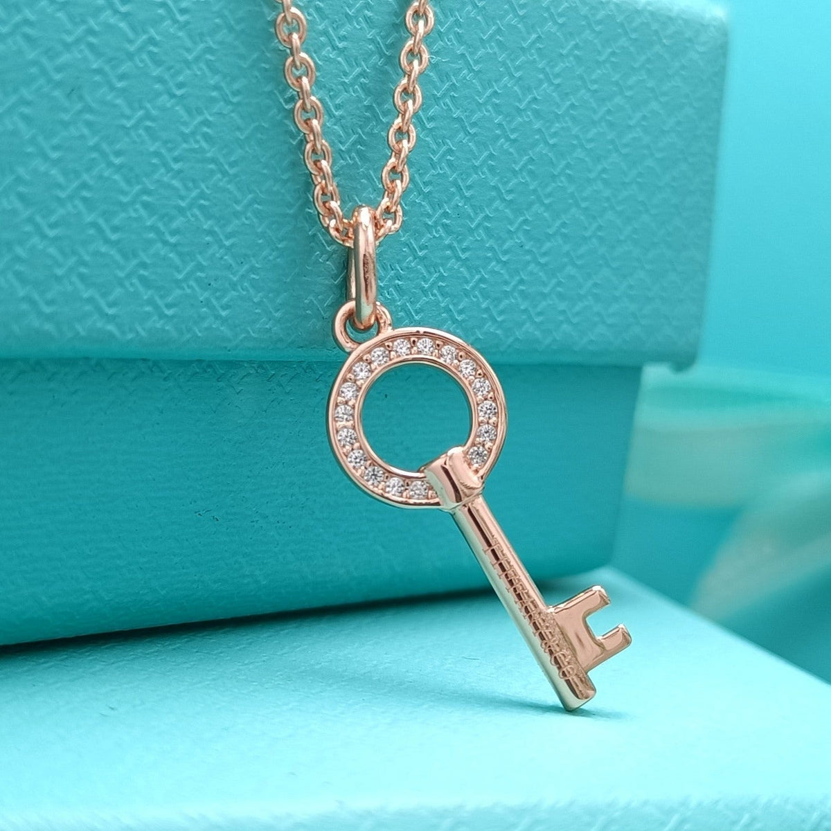 Tiffany Mini Key Necklace Diamond