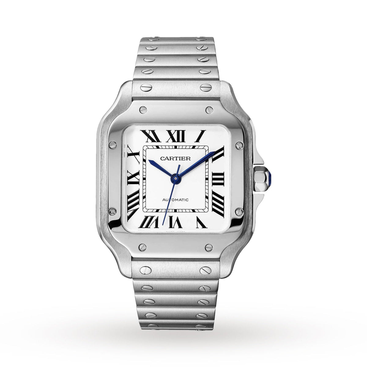 Santos de Cartier Medium Model Watch - 35mm, Steel, Silver Dial