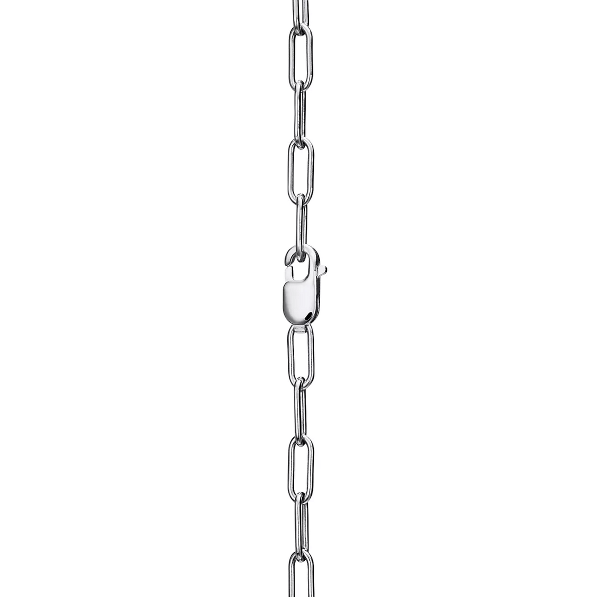 Tiffany Lock Necklace Medium Pendant Silver Paved Cubic Zirconia