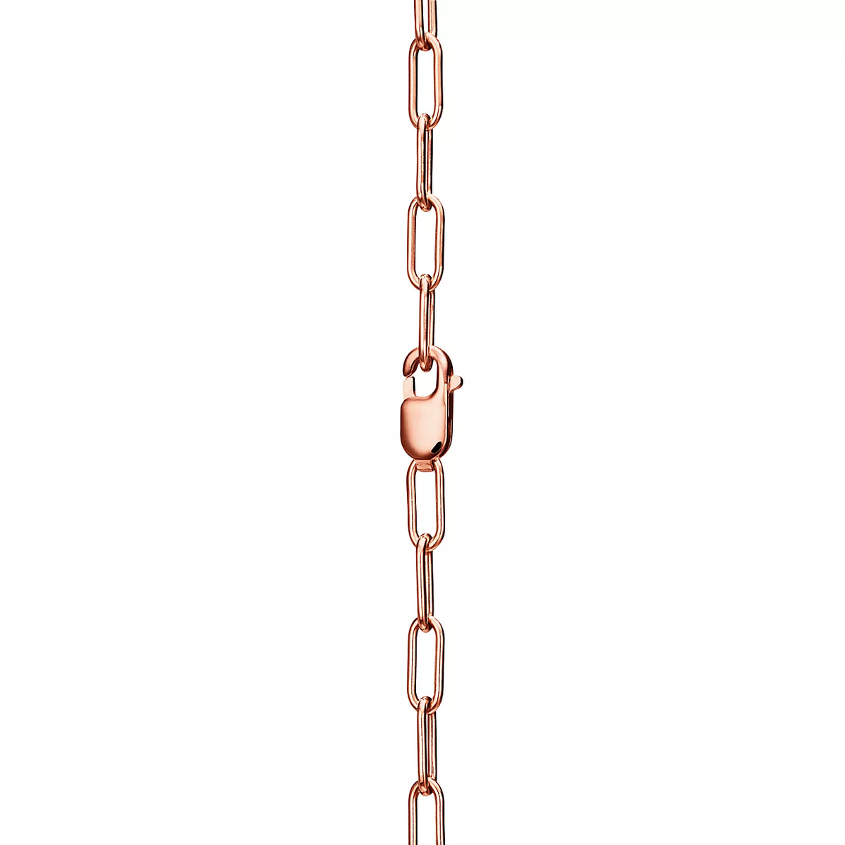 Tiffany Lock Necklace Medium Pendant Pink Gold Paved Cubic Zirconia