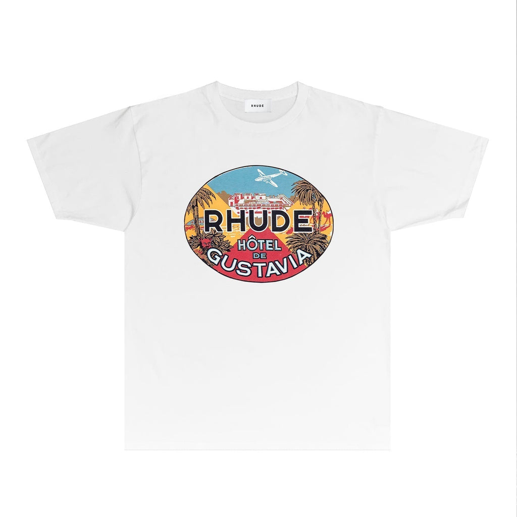 Rhude T-shirts Printed Trendy Pure Cotton