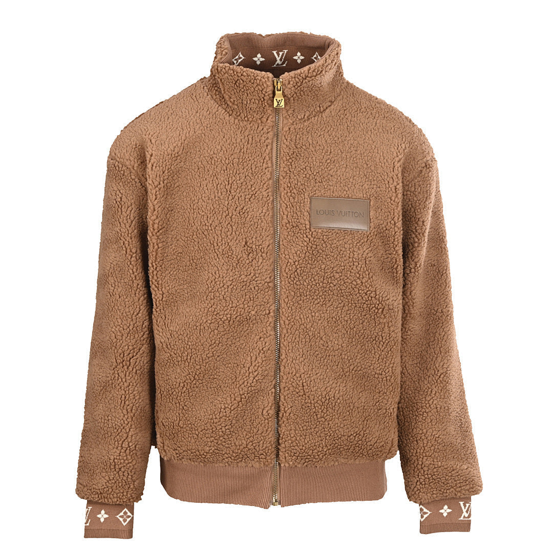 Louis Vuitton Leather Patch Stand-Collar Fleece Jacket - product image 2