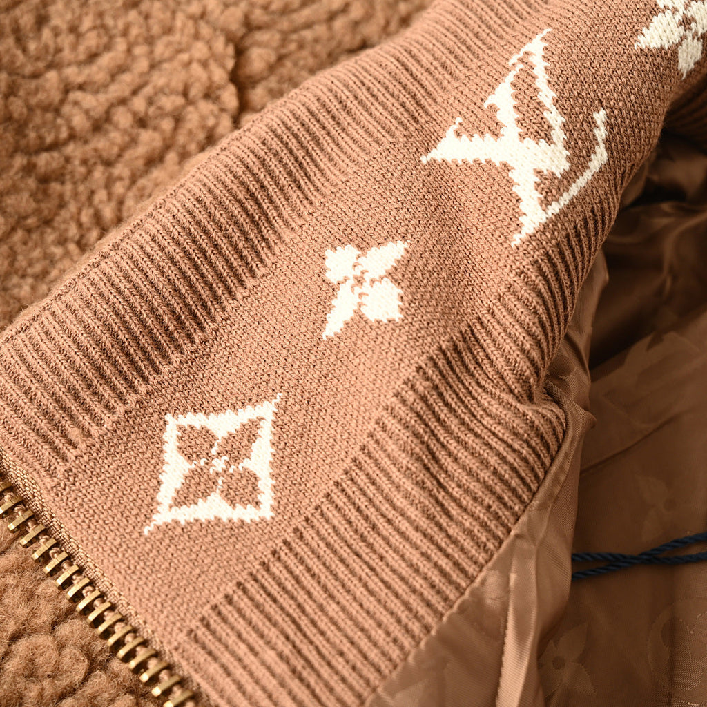 Louis Vuitton Leather Patch Stand-Collar Fleece Jacket - product image 6