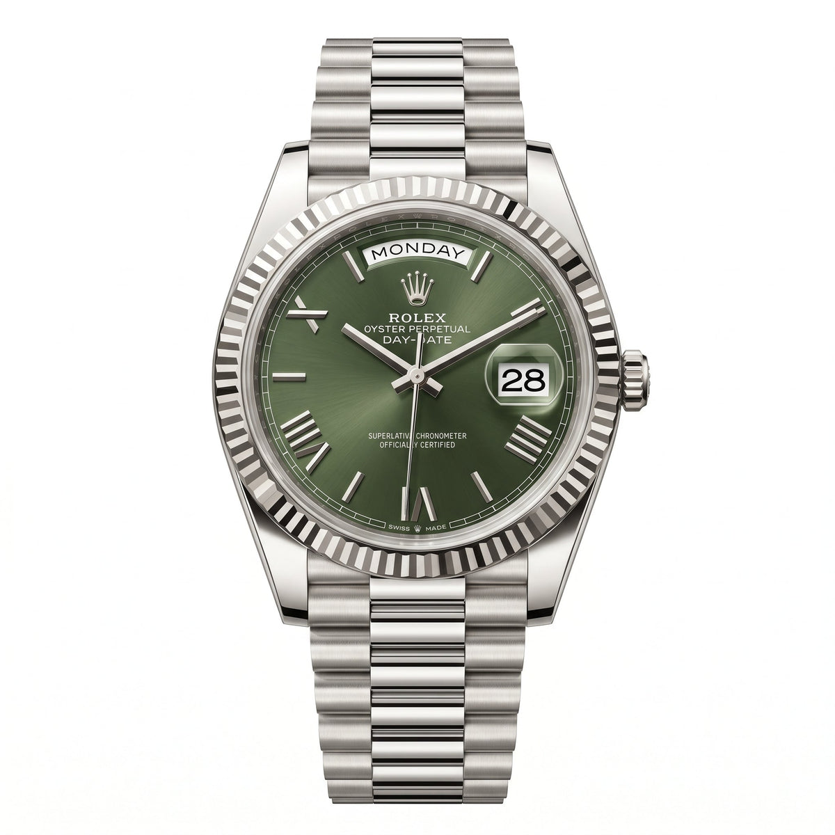 Rolex Day Watch - Date 40 228239 White Gold "Olive Green" President