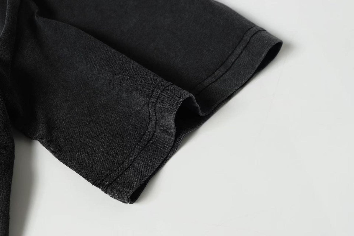 Godspeed Fortis Fortuna Washed Black Graphic T-Shirt — detail