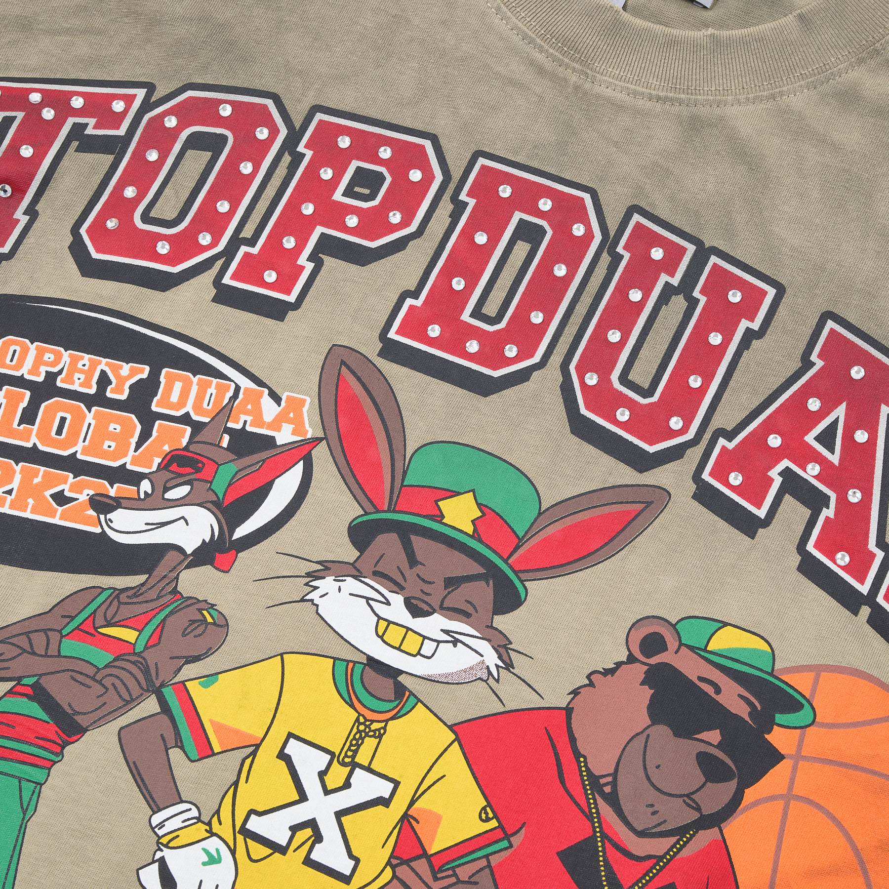 DUAA All Star Basketball Graphic Short-Sleeve T-Shirt - Olive — detail
