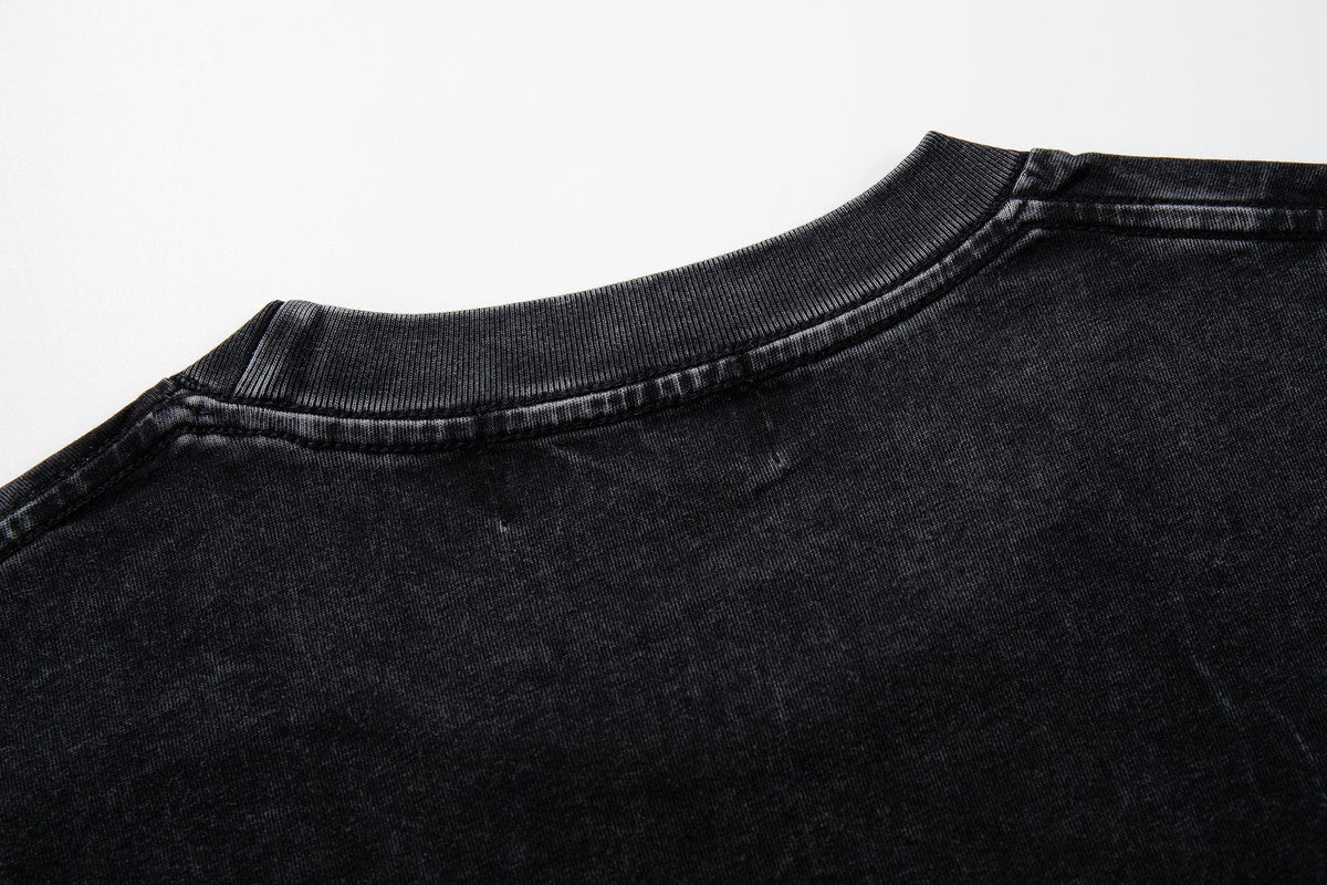 MAJESTIK Washed Black Boxing Graphic T-Shirt — detail