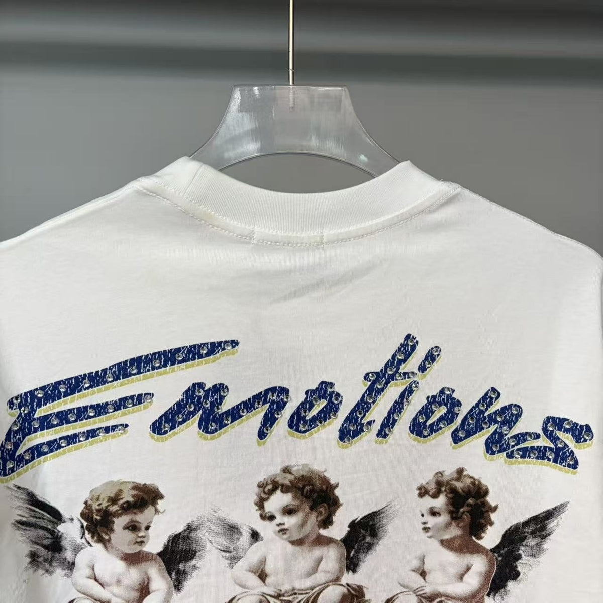 MIXED EMOTION Emotions Never Die Cherub Graphic T-Shirt — detail