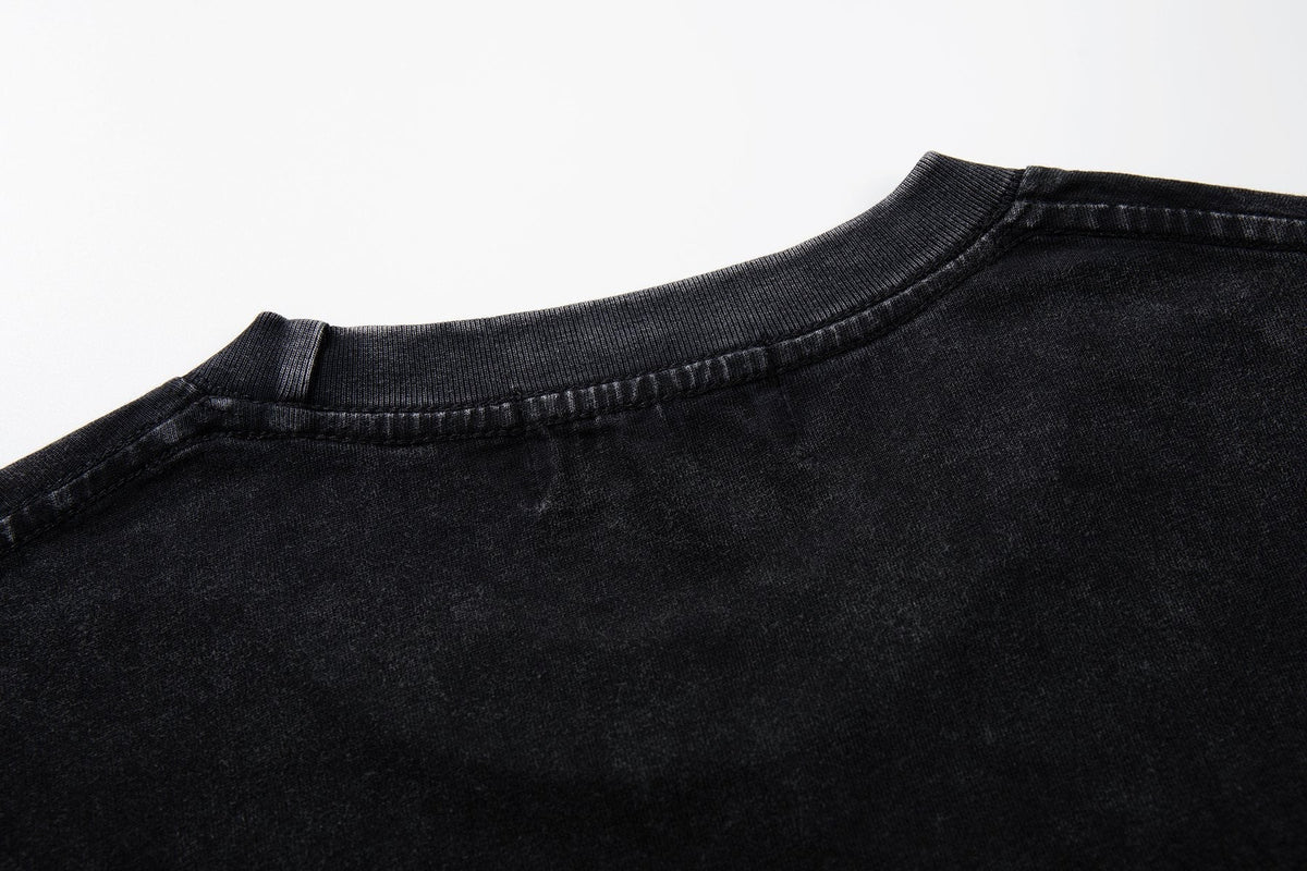 MAJESTIK Racing Graphic Washed Black T-Shirt — detail