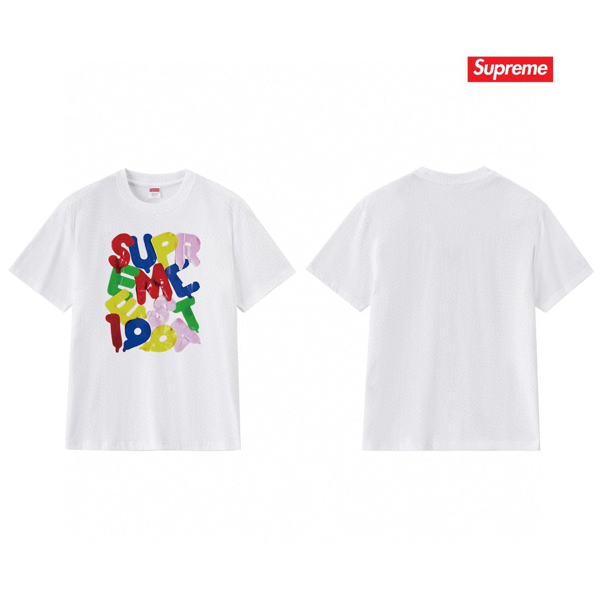 Supreme Colorful Letter Graphic T-Shirt — front
