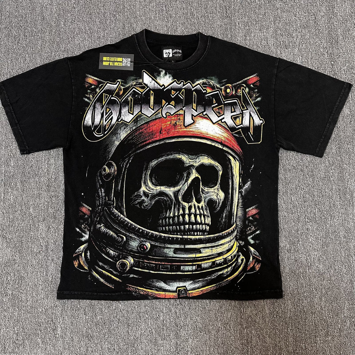 Godspeed Astronaut Skull Graphic T-Shirt — hero