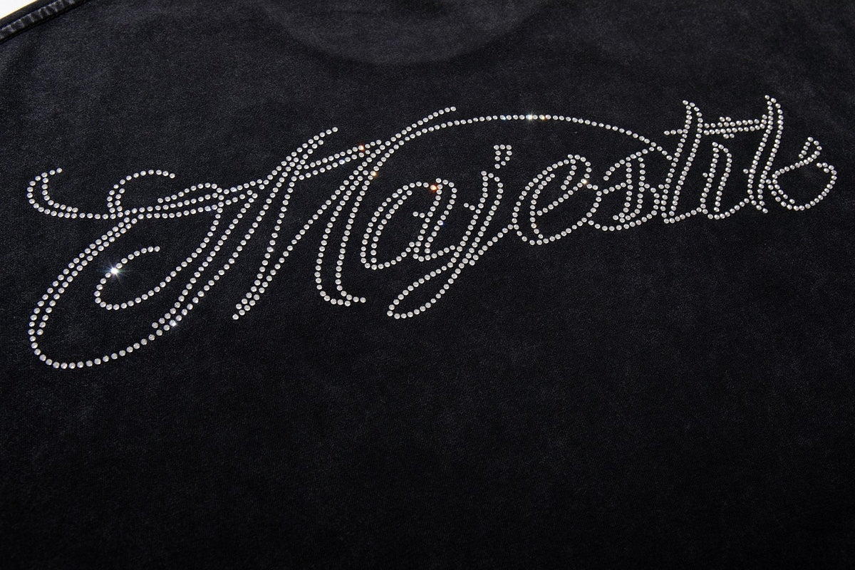 MAJESTIK P71 Rhinestone Graphic T-Shirt — detail