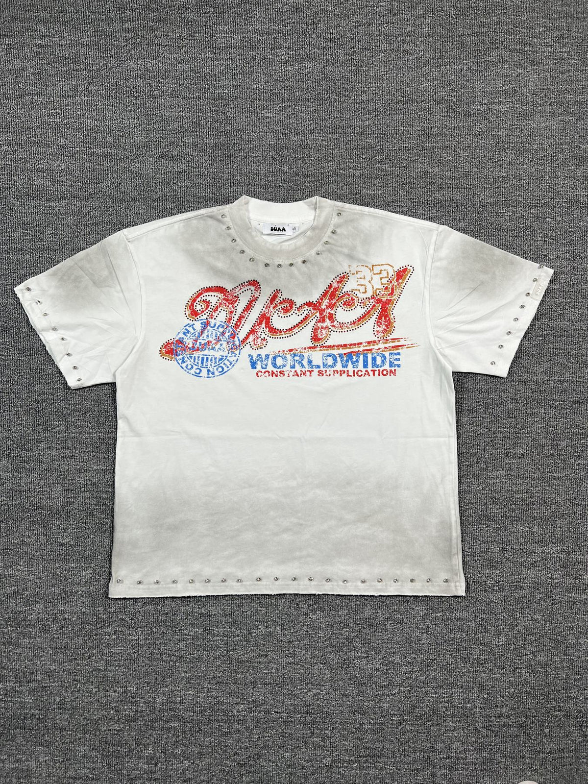 DUAA New Age Studded Graphic T-Shirt — front