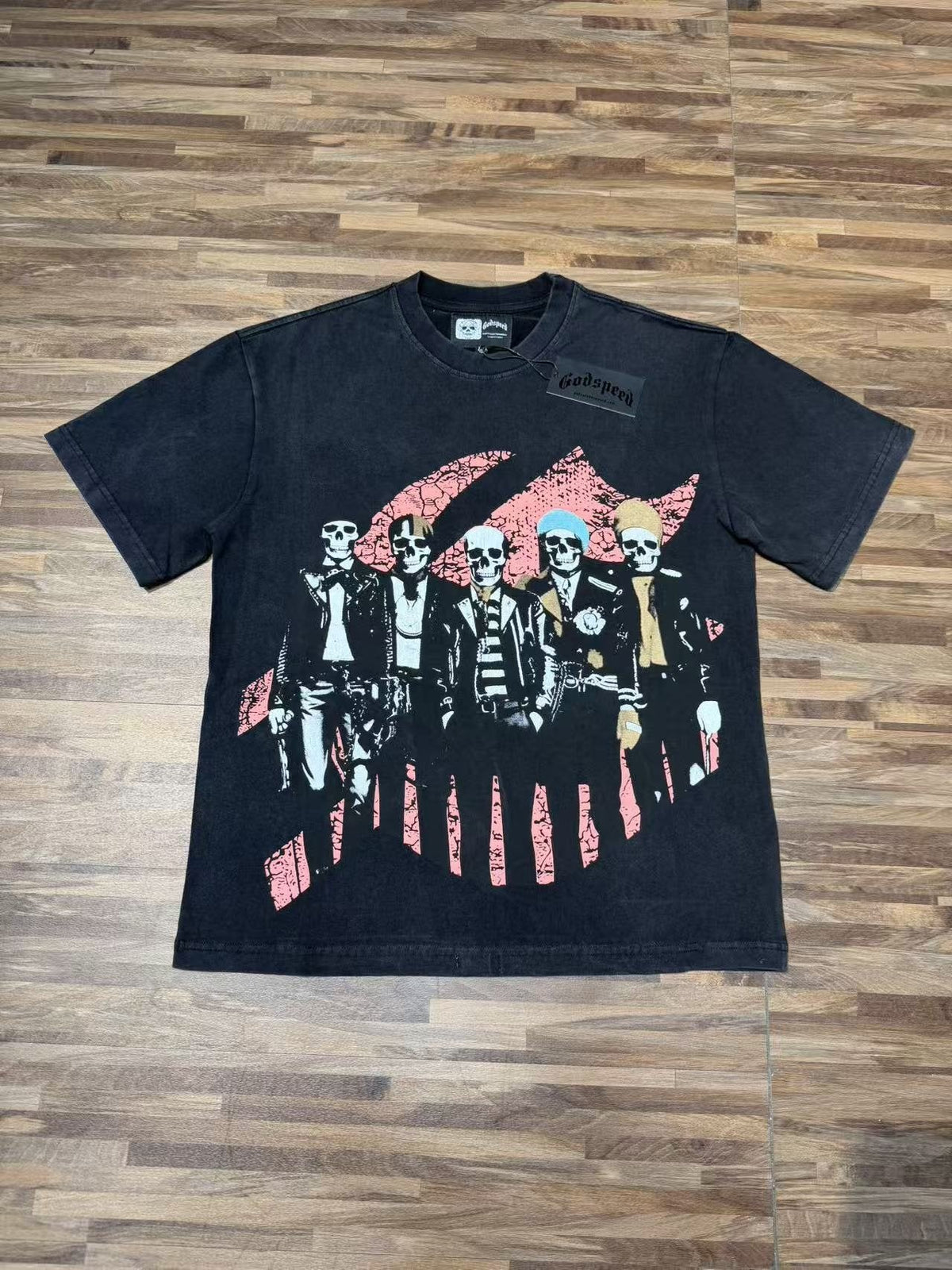 Godspeed Skeleton Band Graphic T-Shirt — front