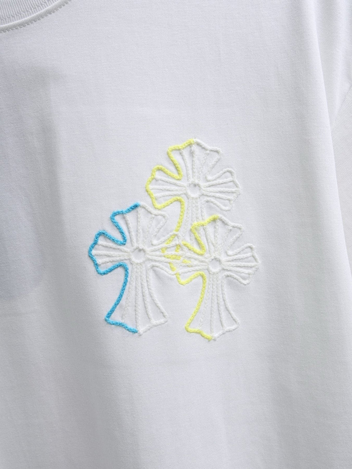 Chrome Hearts Floral Cross Embroidered T-Shirt — detail
