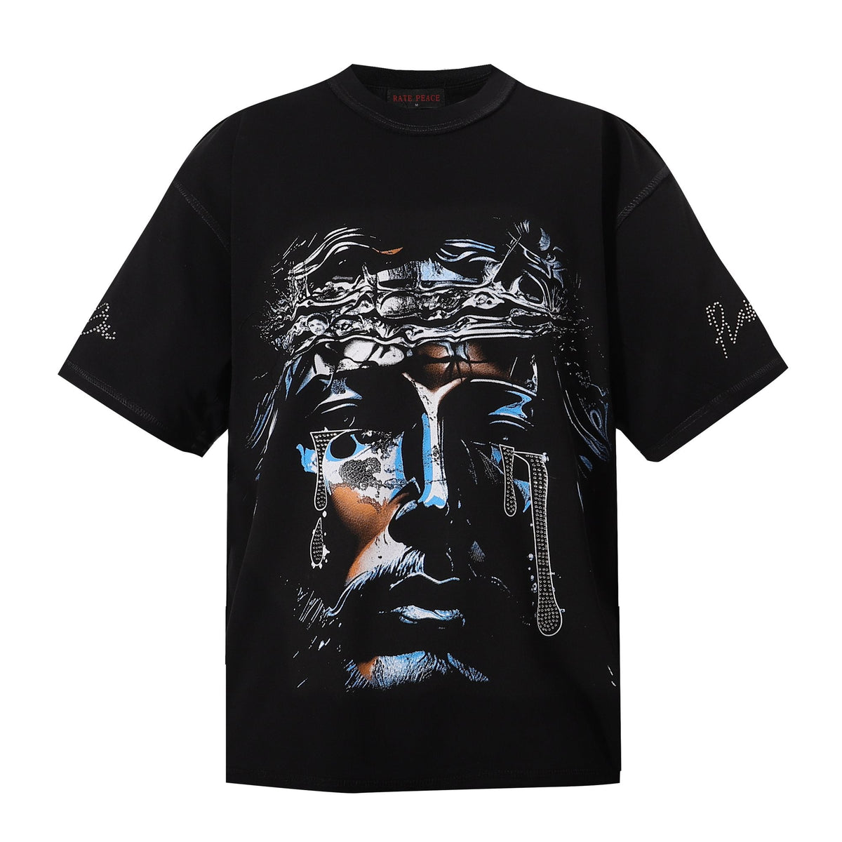 RARE PEACE God's Tear Rhinestone Graphic T-Shirt — hero