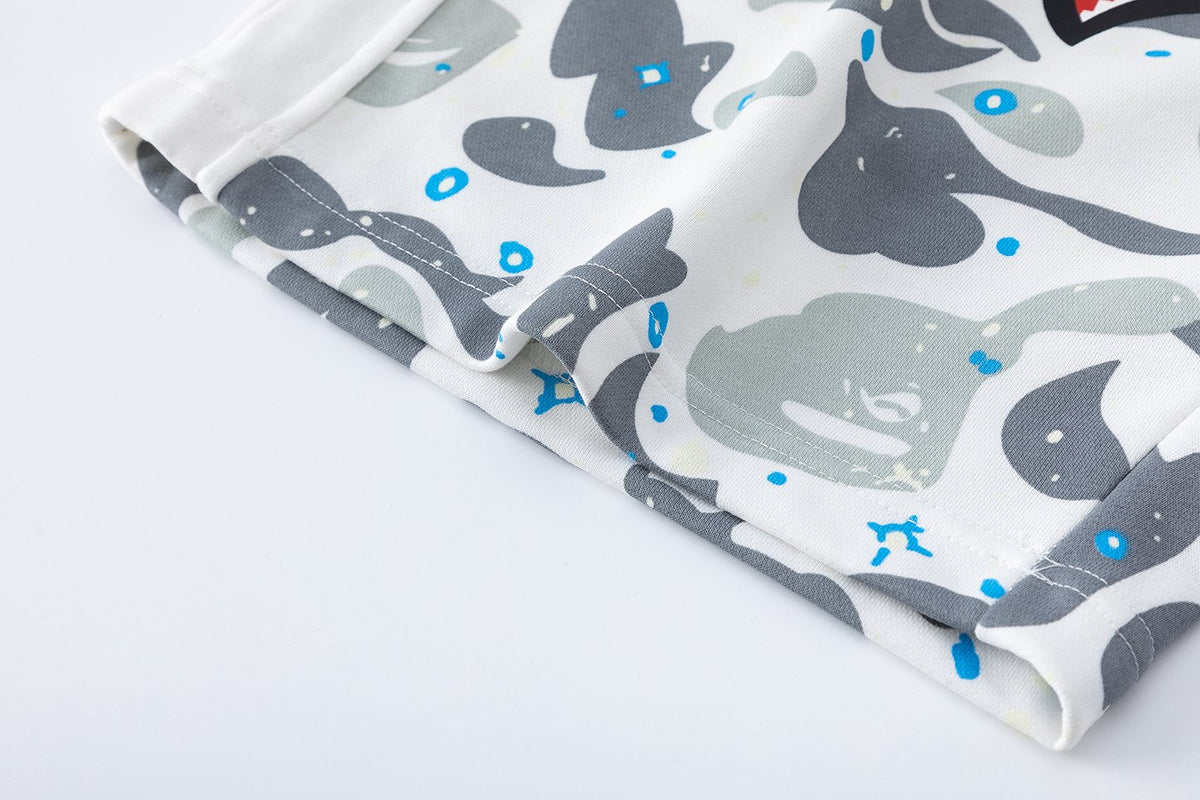 BAPE Camo Shark Graphic Shorts — detail