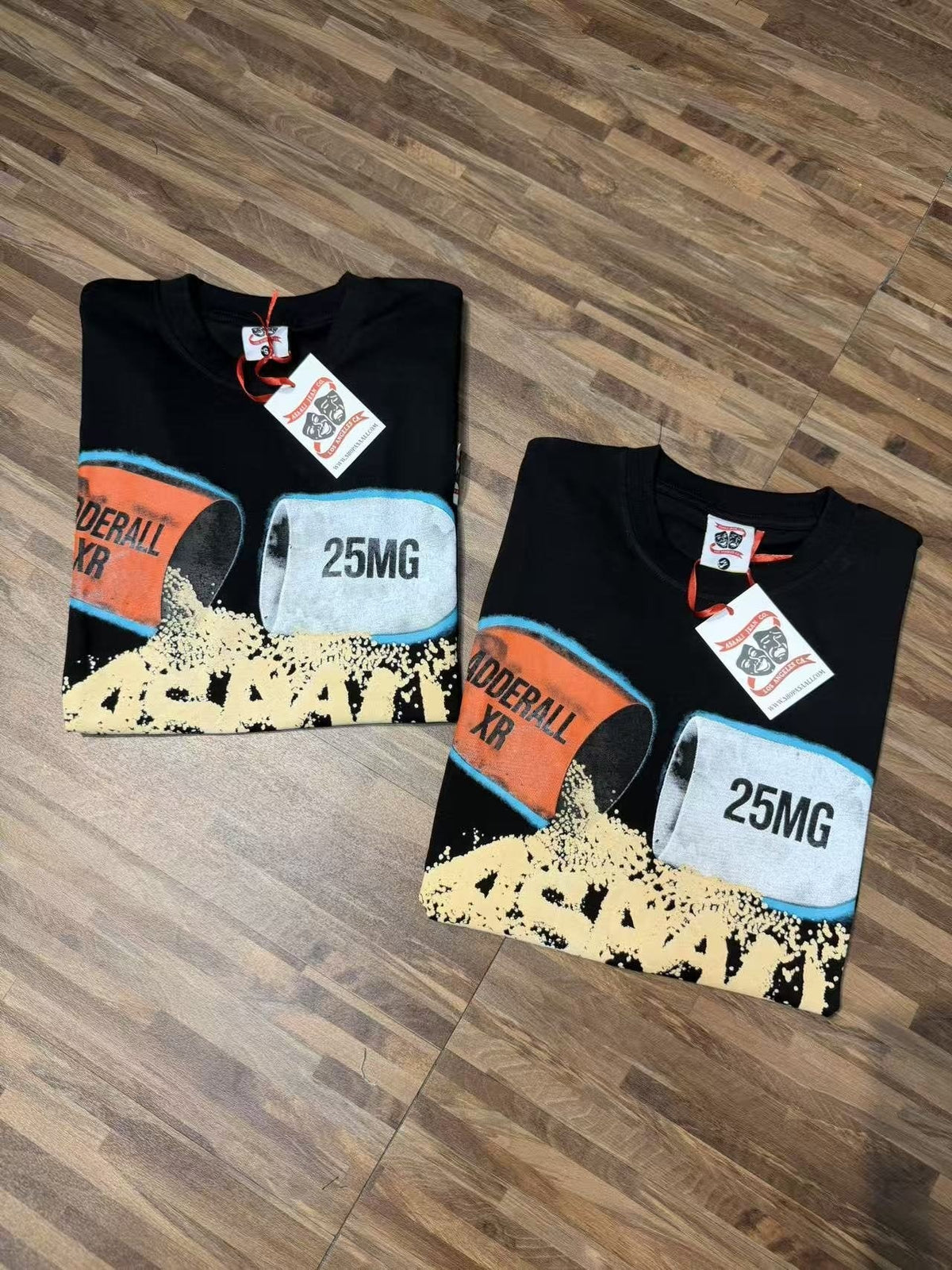 ASAALL Black Distressed Graphic T-Shirt — context