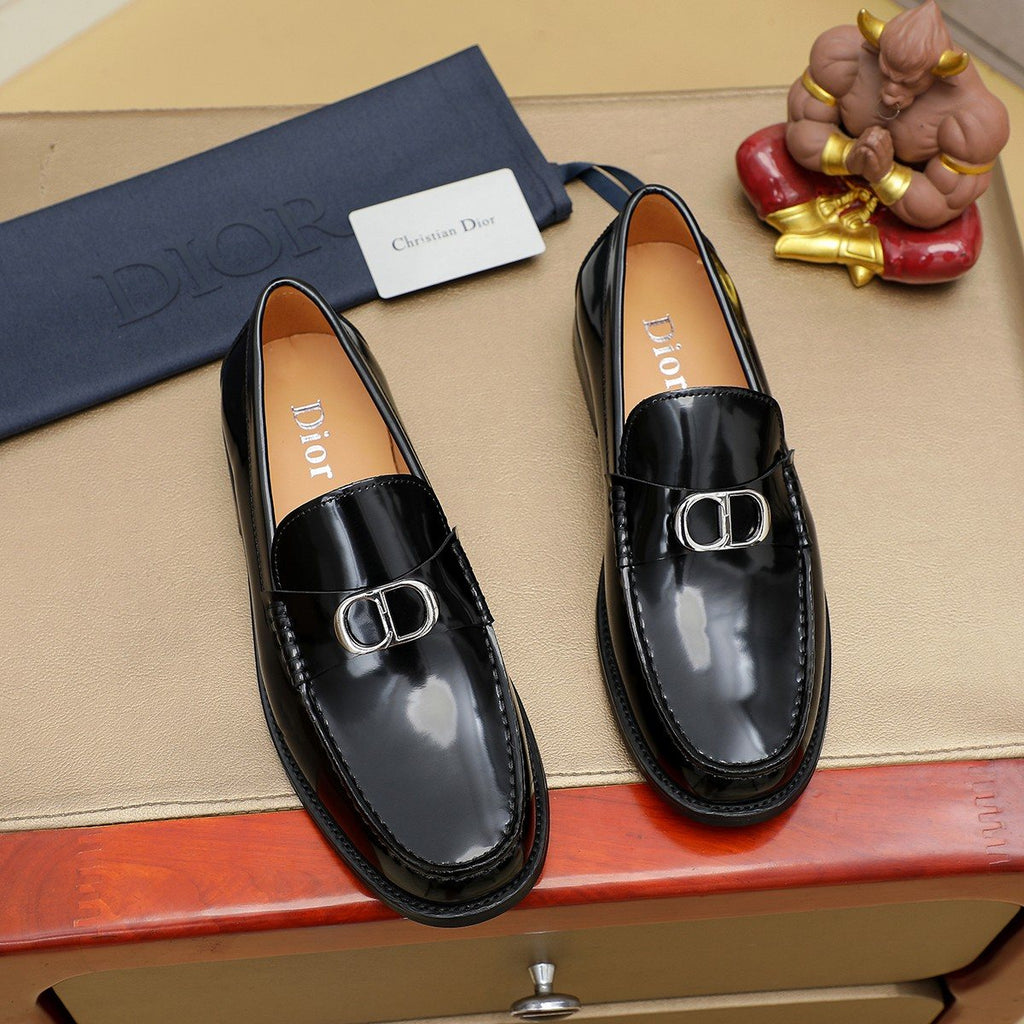Dior Black Buckle Loafers — hero
