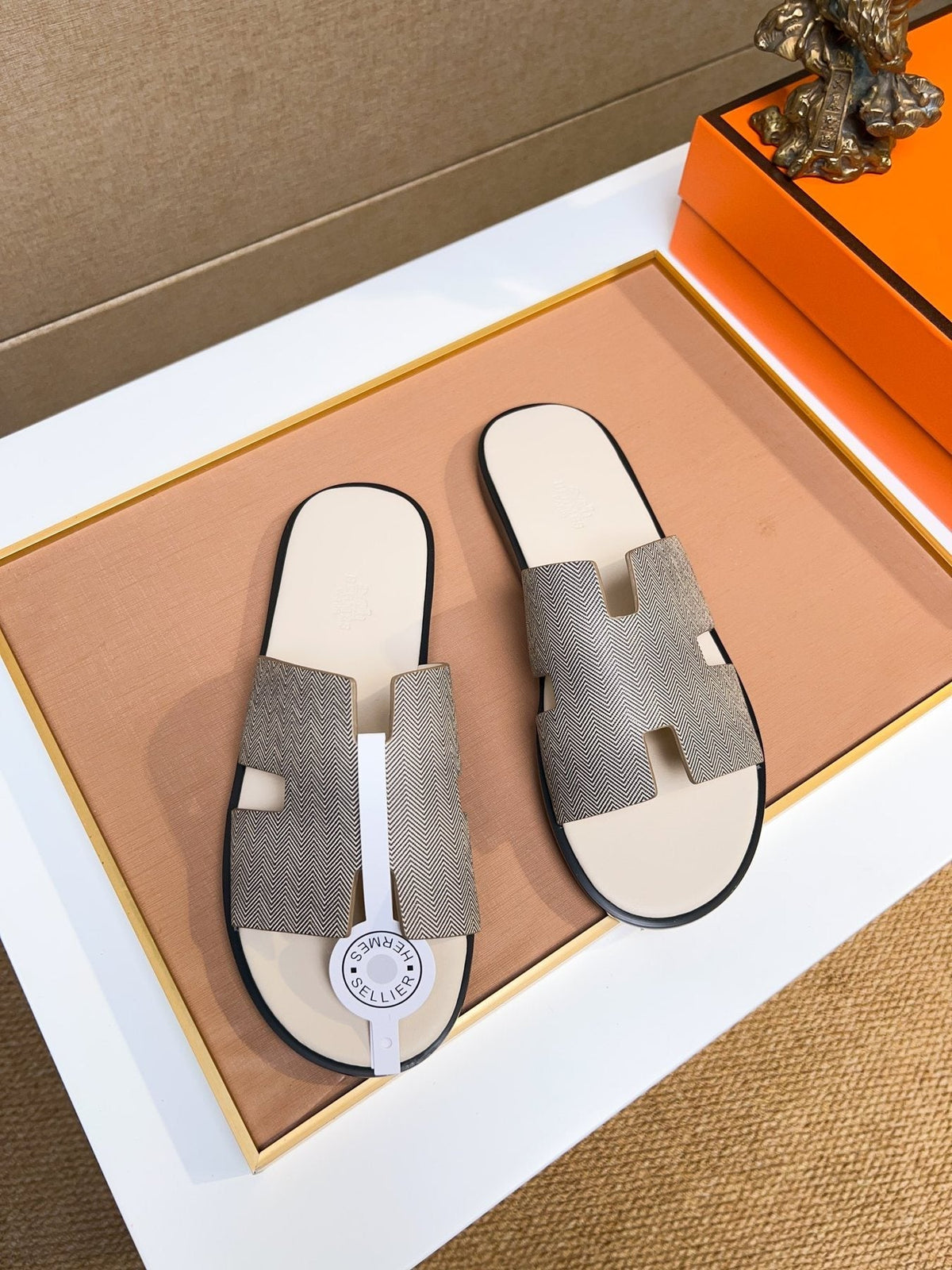 Hermès H-Upper Slide Sandals — front