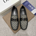 Dior Gray Patterned Loafers — front