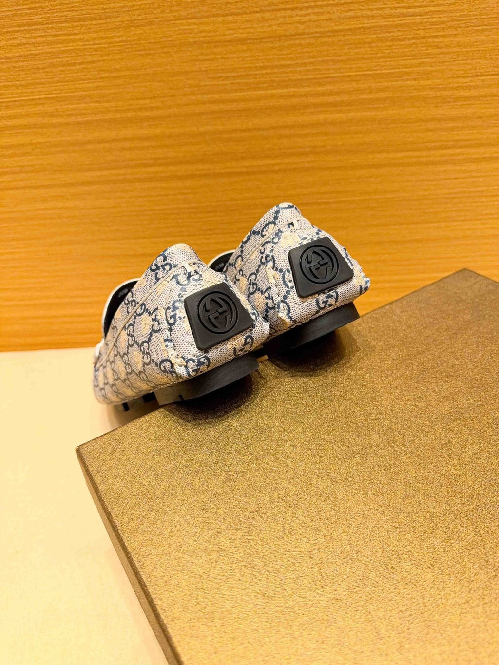 Gucci Monogram Stripe Slip-On Loafers — back
