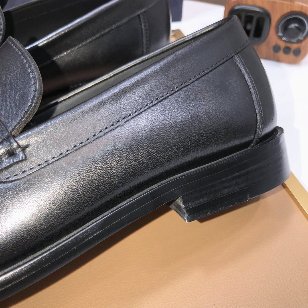 Dior Black Penny Loafers — detail