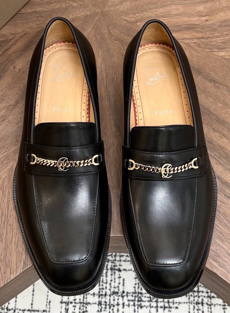 Black Chain Detail Loafers — hero