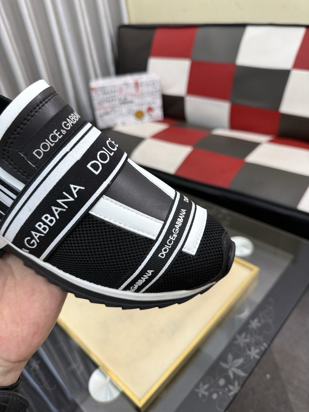 Dolce & Gabbana Banded Slip-On Sneakers — side