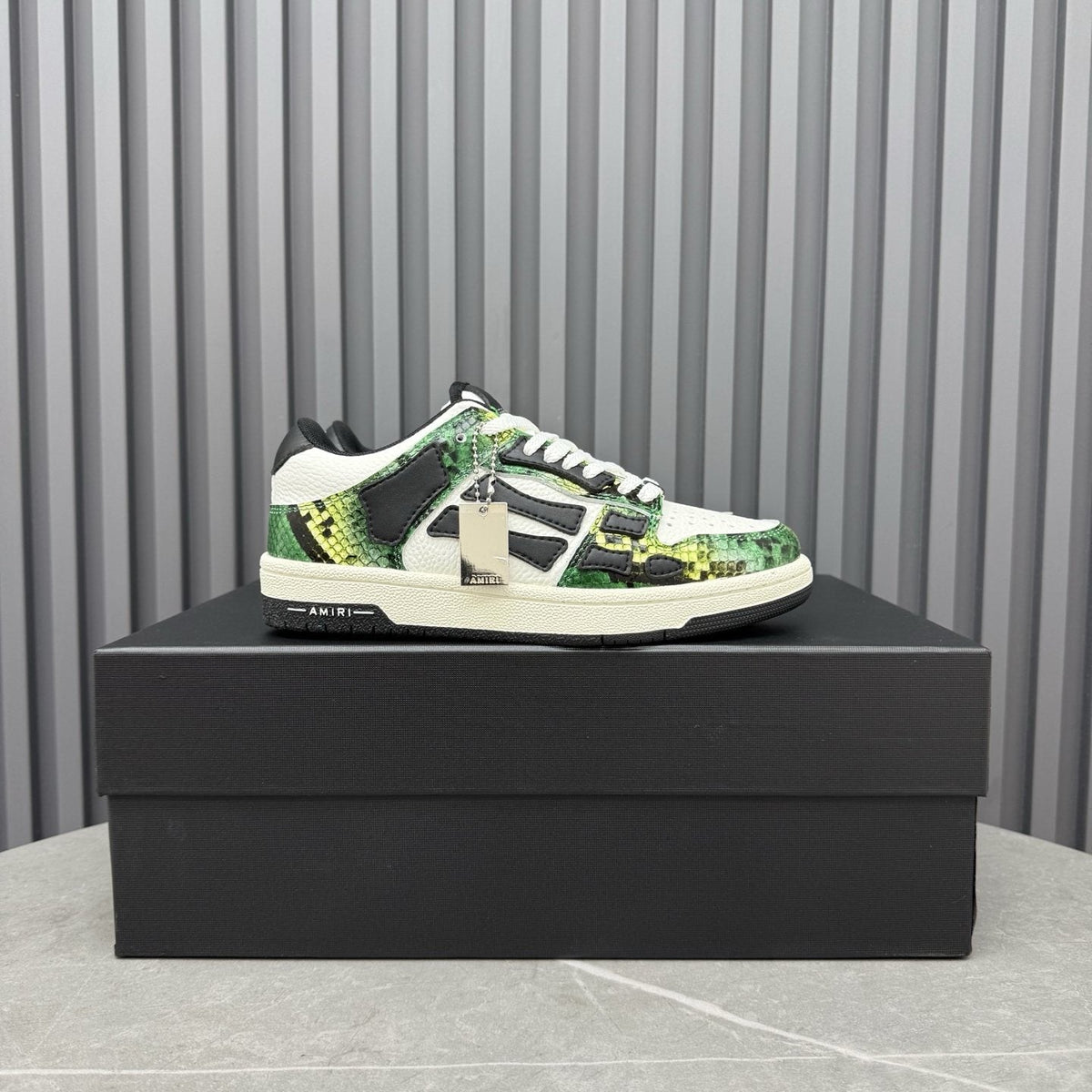 AMIRI Green Patterned Low-Top Sneakers — front