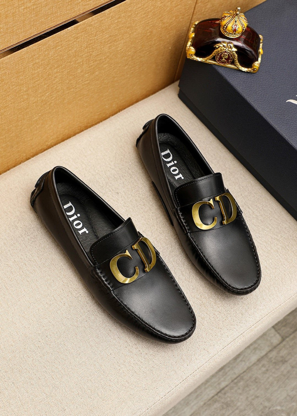 Dior Black Gold-Tone Hardware Loafers — hero