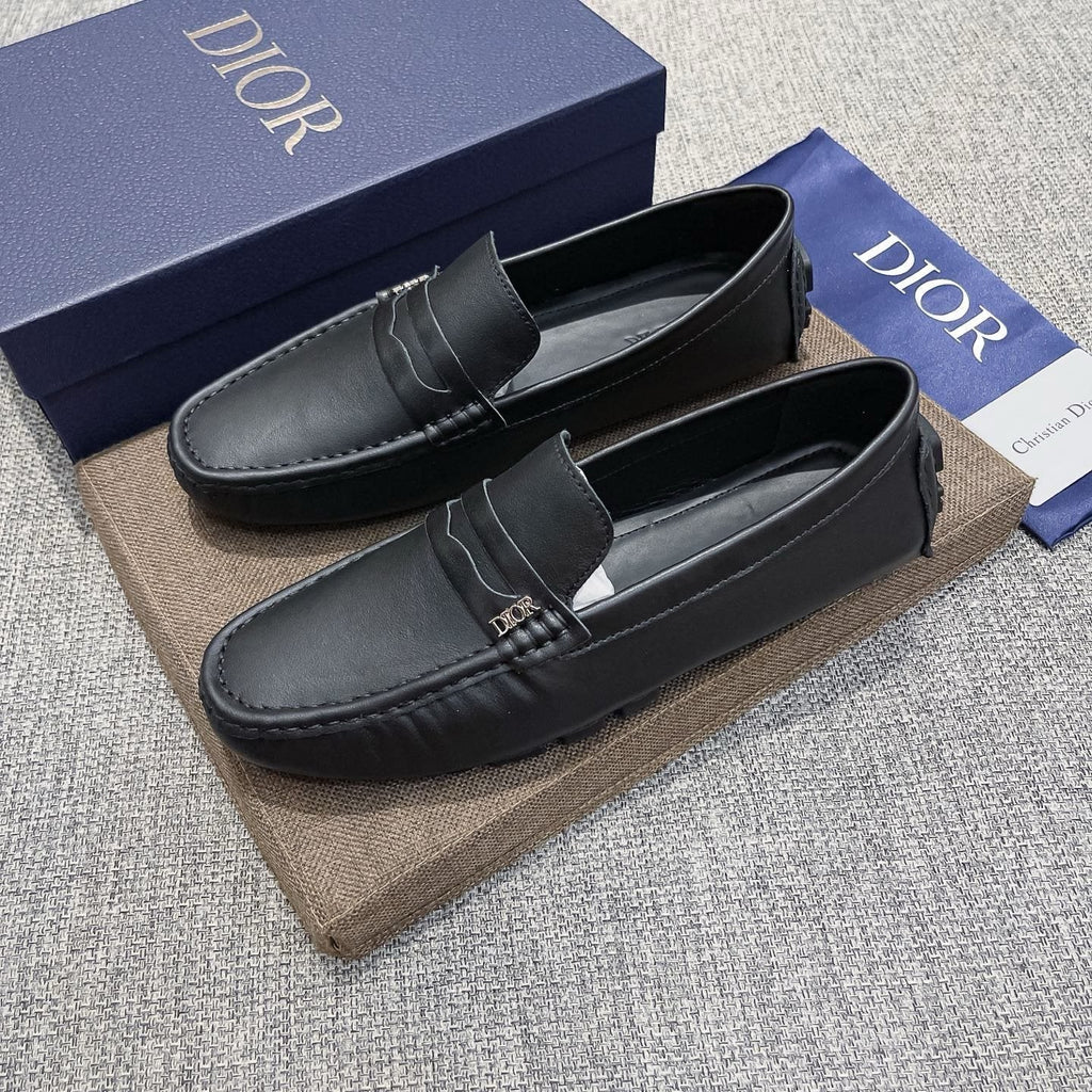 Dior Black Moc-Toe Loafers — front