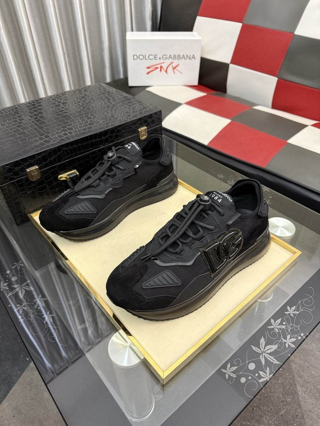 Dolce & Gabbana Black Paneled Sneakers — front