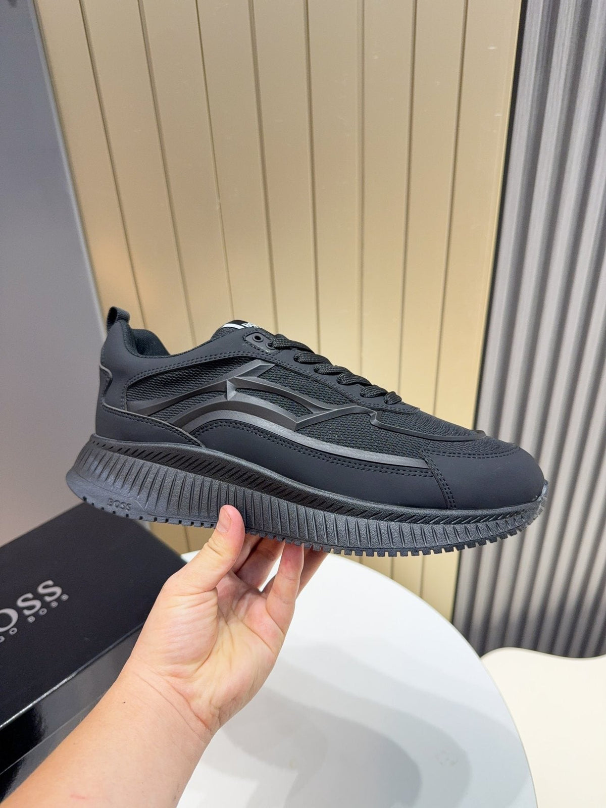 BOSS Black Low-Top Sneakers — side