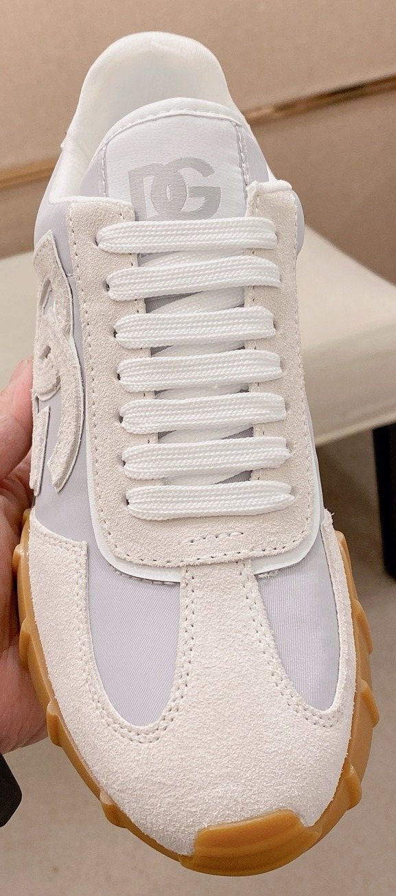 Dolce & Gabbana White & Gray Gum Sole Sneakers — front