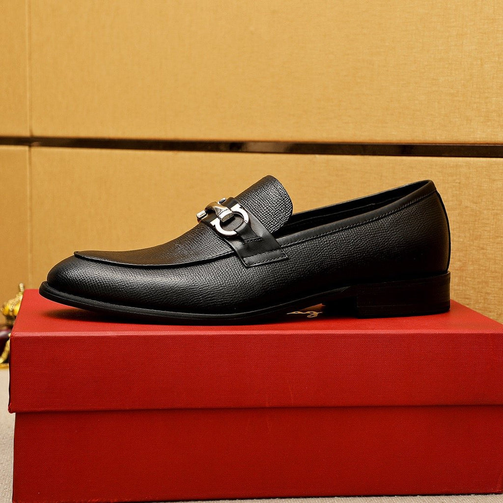 Ferragamo Black Bit Loafers — side