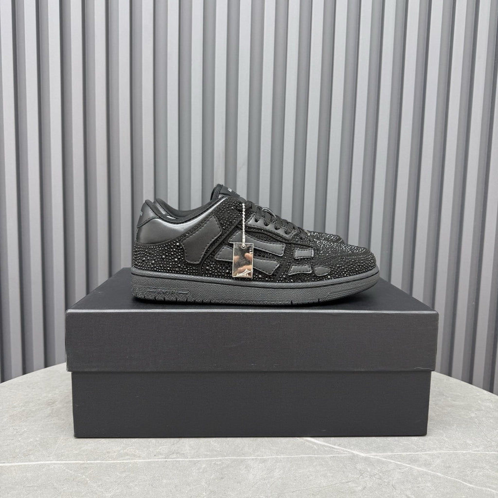 AMIRI Black Embellished Low-Top Sneakers — front