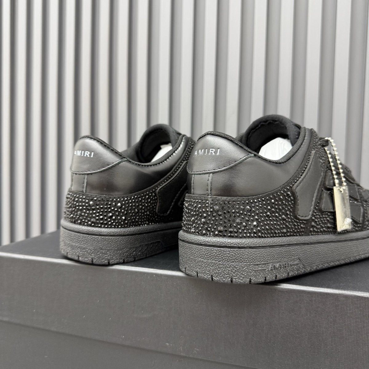 AMIRI Black Embellished Low-Top Sneakers — back