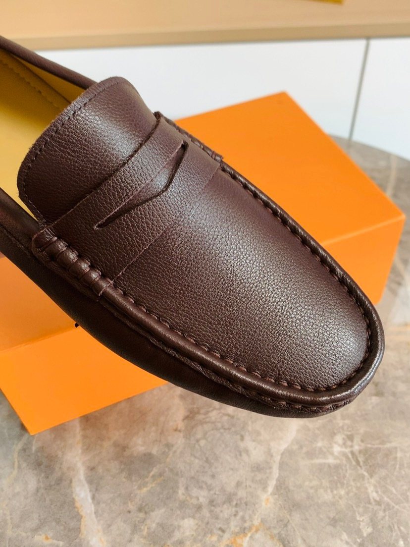 Brown Moc-Toe Slip-On Loafers — back
