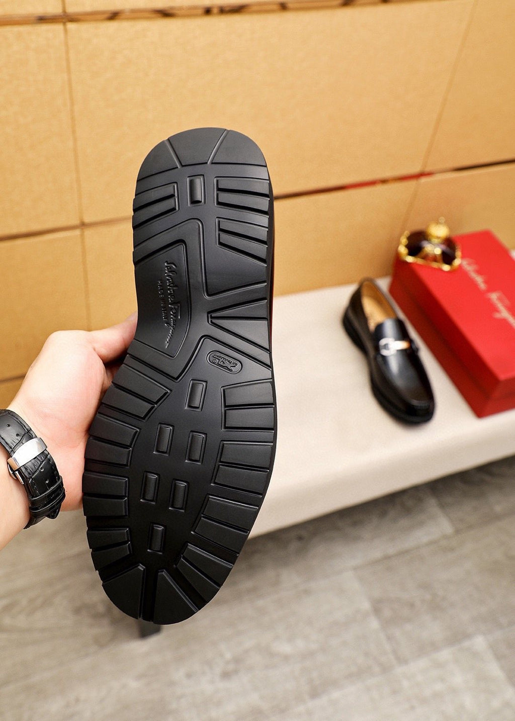 Ferragamo Black Bit Loafers — detail
