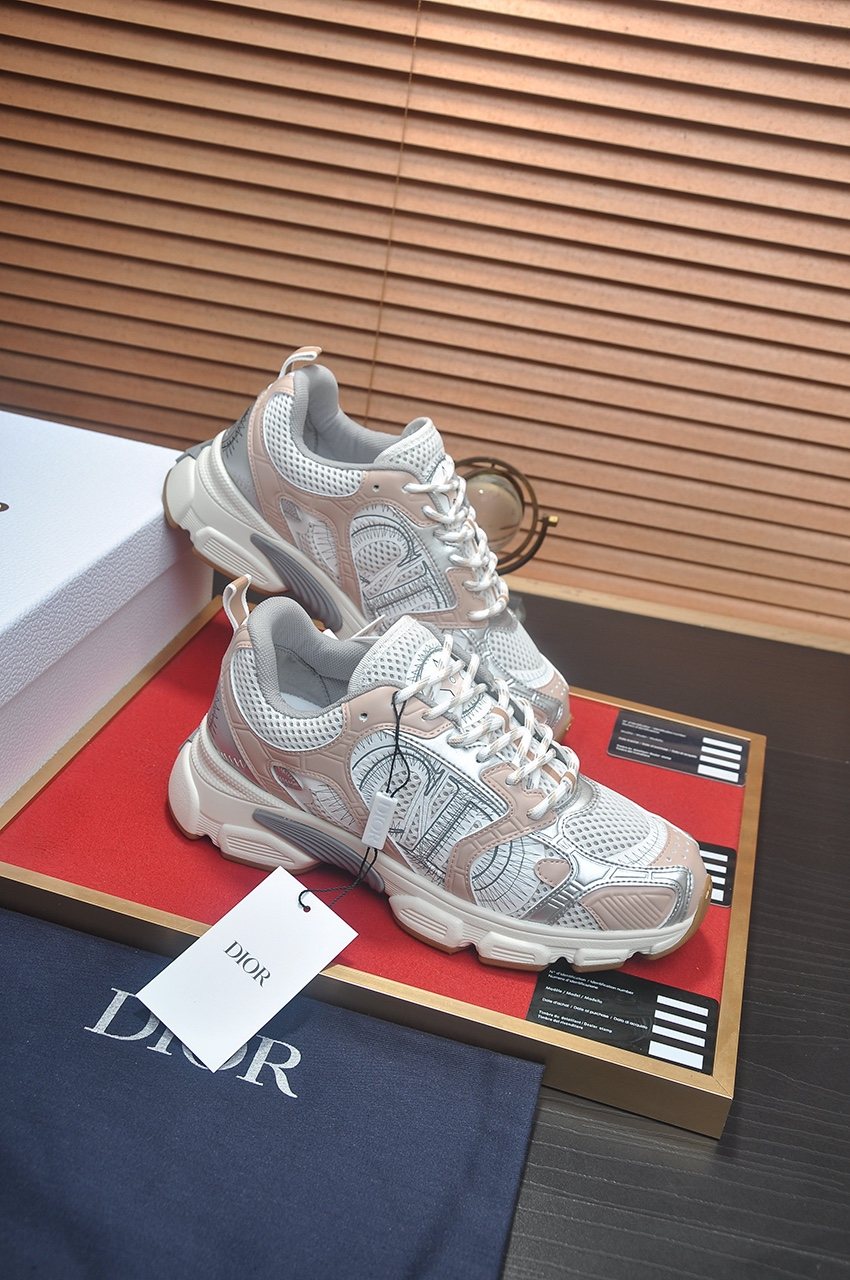 微商相册测试鞋子-Dior White Mesh Low-Top Sneakers — side