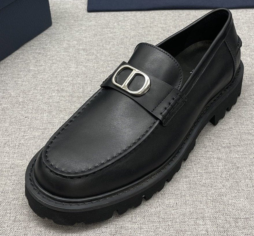 DIOR Black Double-Loop Slip-On Loafers — hero
