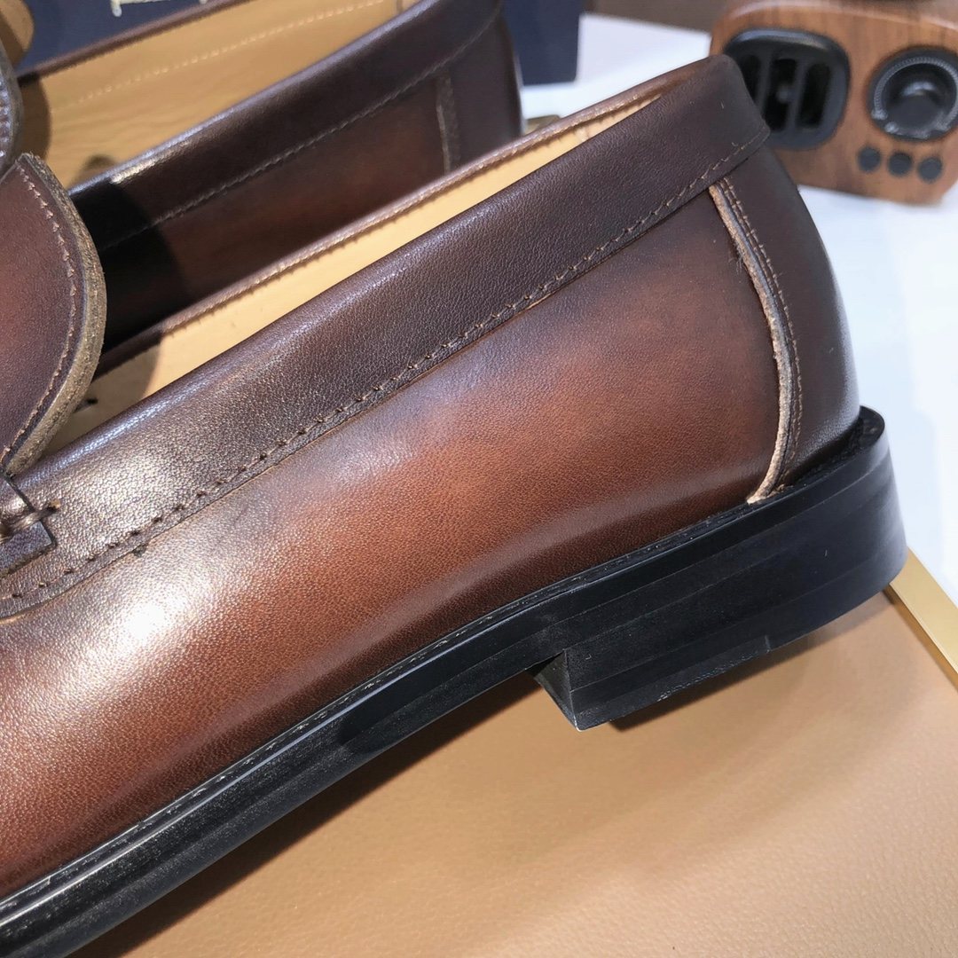 Dior Dark Brown Penny Loafers — detail
