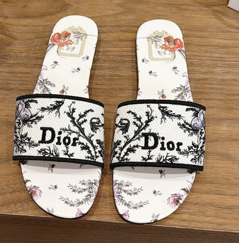 Dior Floral Printed Slide Sandals — hero