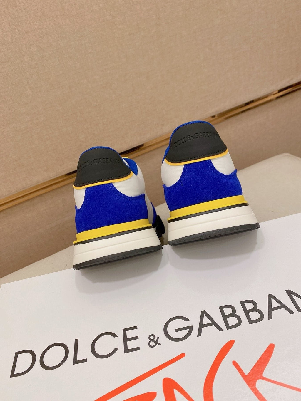 Dolce & Gabbana Blue and Yellow Sneakers — back