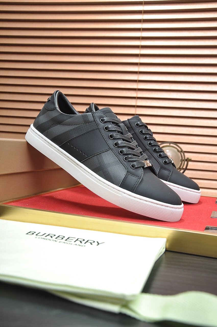 Burberry Black Check Low-Top Sneakers — side