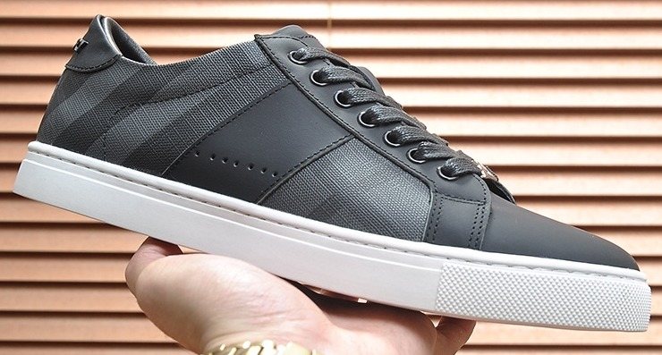Burberry Black Check Low-Top Sneakers — front
