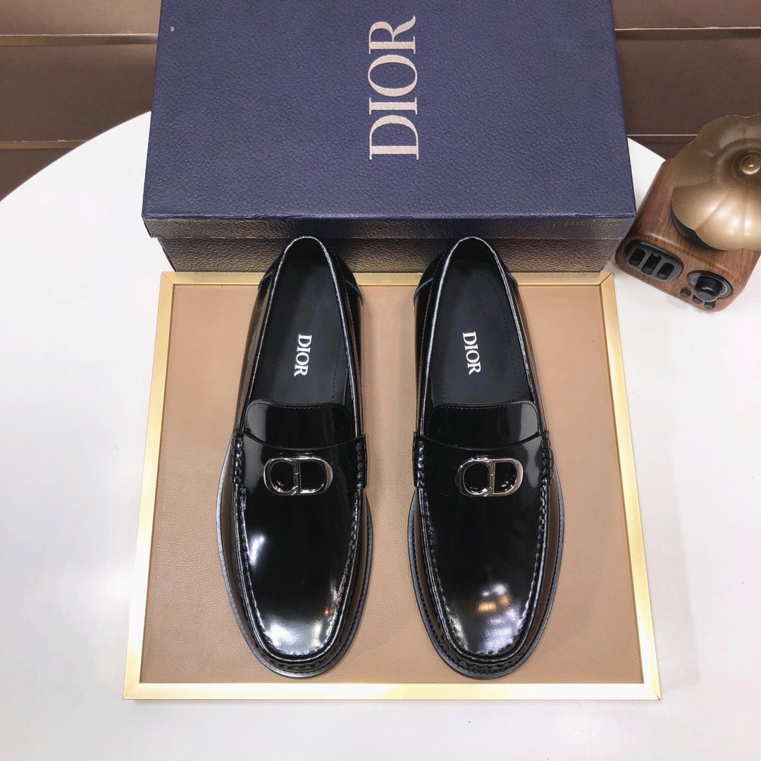 Dior Black Buckle Loafers — hero