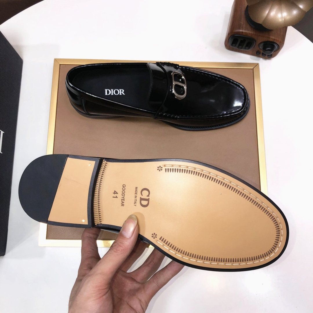 Dior Black Buckle Loafers — detail
