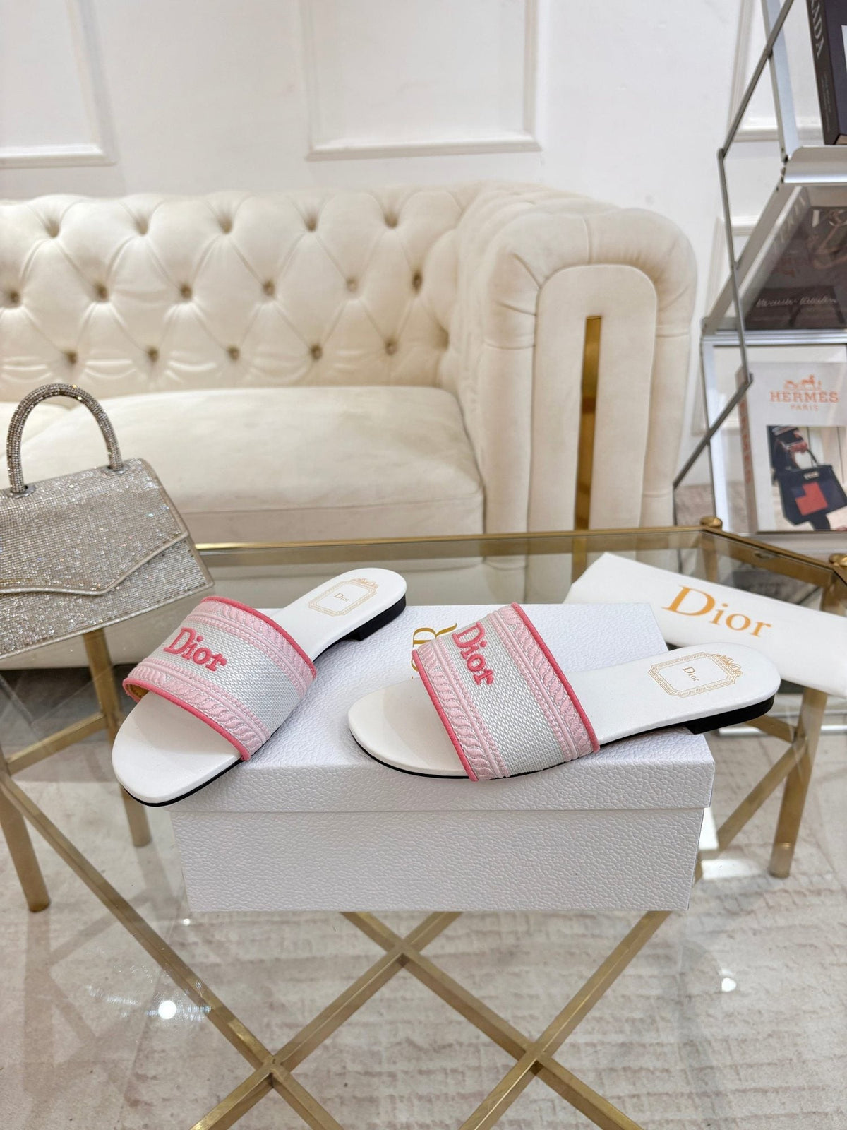 Dior Logo Strap Slide Sandals — hero
